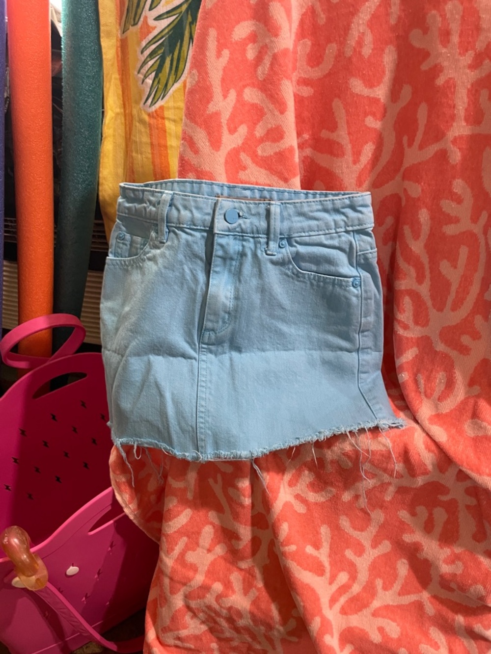 Tractr Pastel Blue Denim Skirt